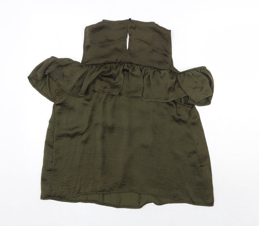 Quiz Womens Green Polyester Basic Tank Size 14 Round Neck