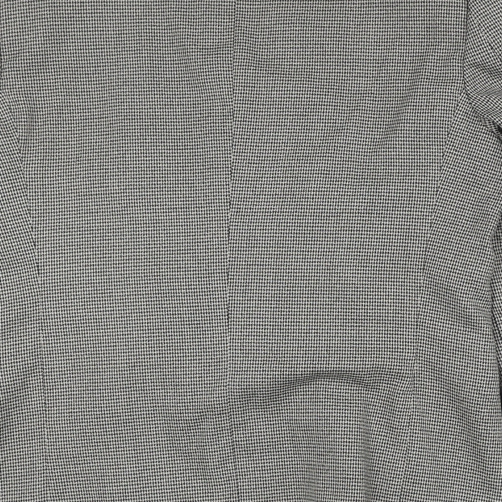 Avenue Mens Grey Geometric Polyester Jacket Suit Jacket Size 42 Regular