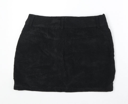 SheIn Womens Black Polyester Mini Skirt Size L Zip