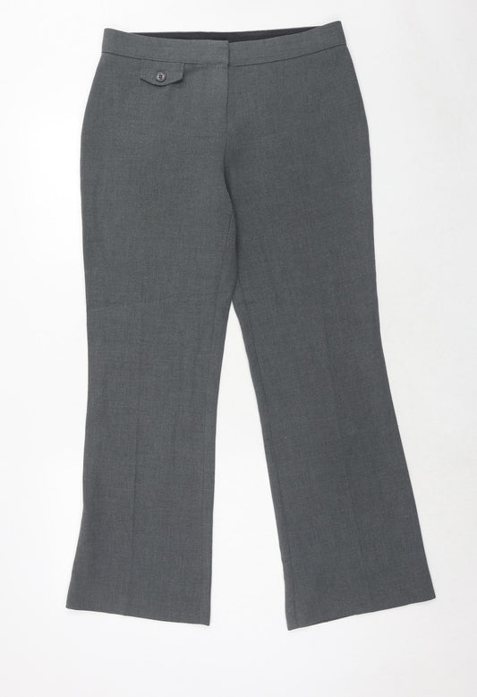 Womens UK Size 12 Marks and Spencer Regular Fit Dress Pants Grey Trousers