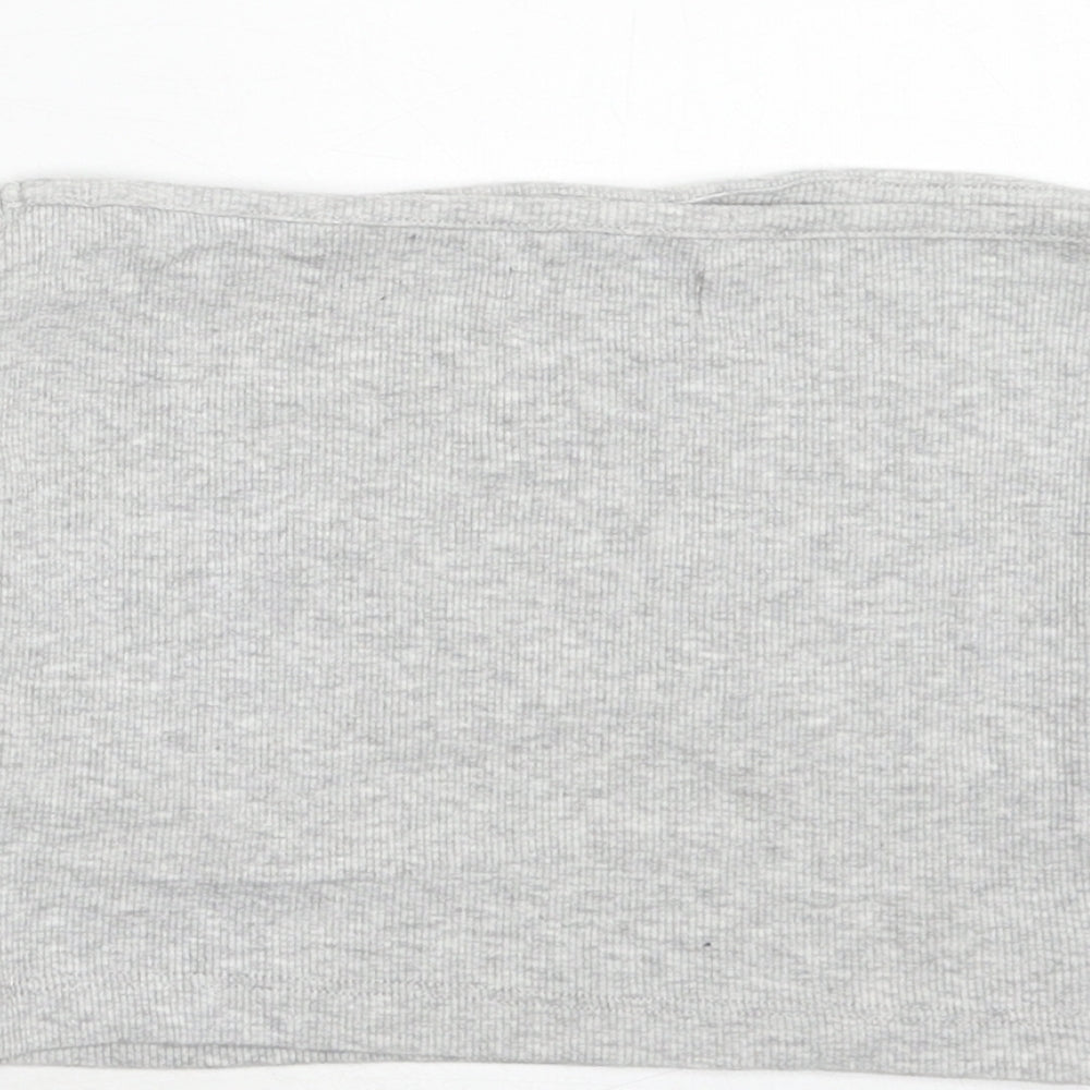 Womens UK Size S Brave Soul Grey Cropped Tank