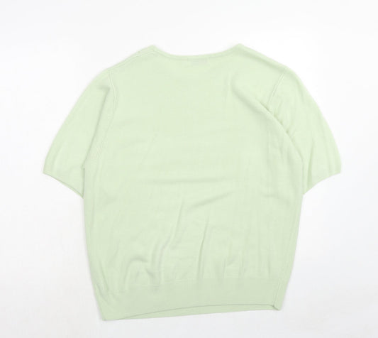 Damart Womens Green Round Neck Acrylic Pullover Jumper Size 16 - Size 16-18