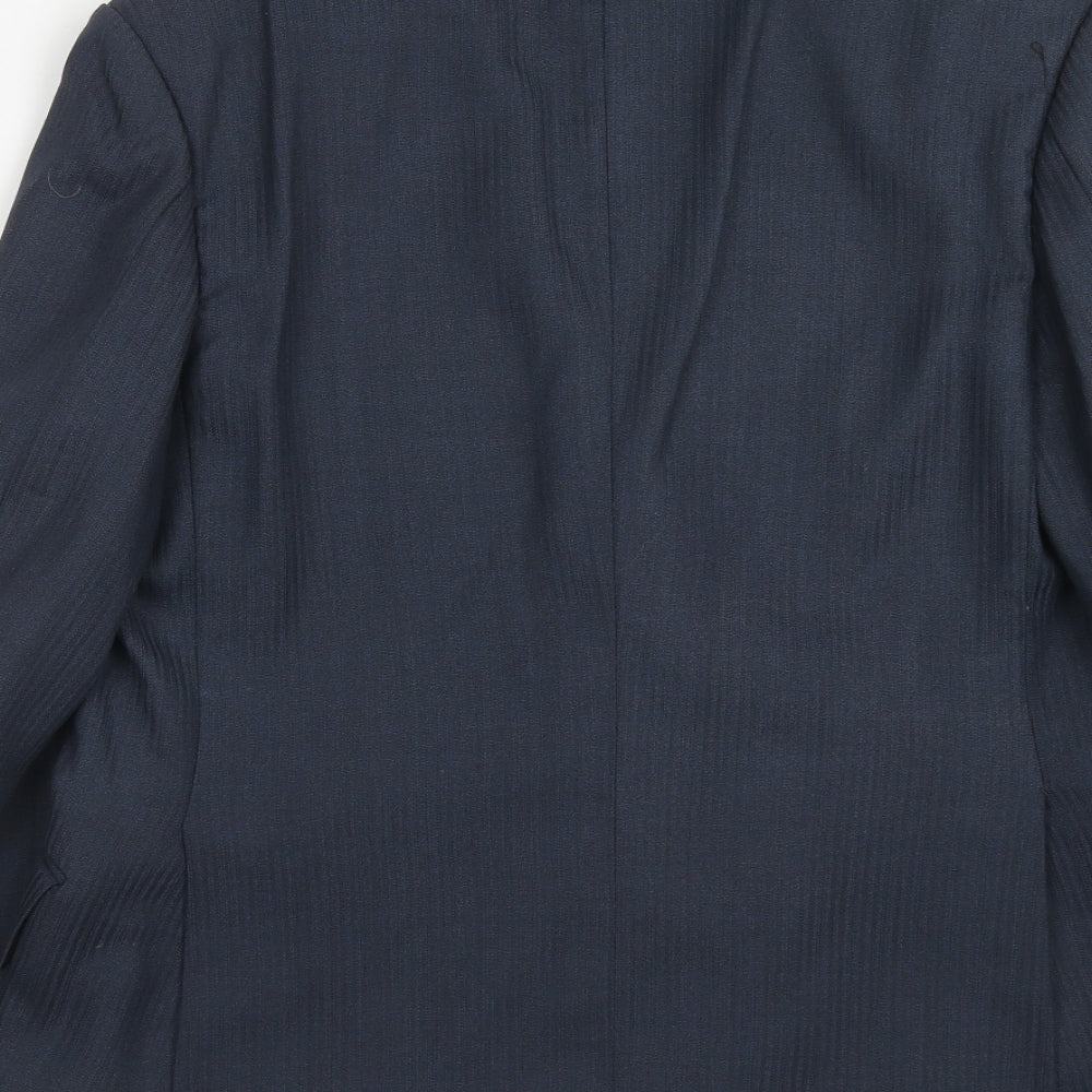Mens UK Size 38 Terylene Regular Blue Suit Jacket