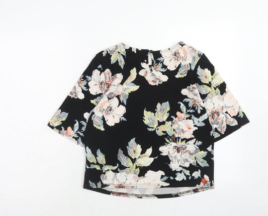 Womens UK Size 8 New Look Black Basic Blouse