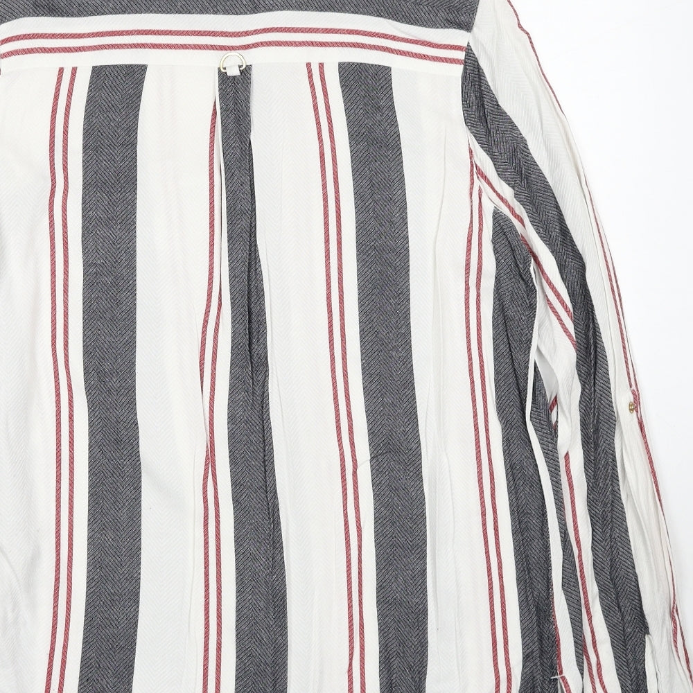 Womens UK Size 10 River Island White Basic Button-Up