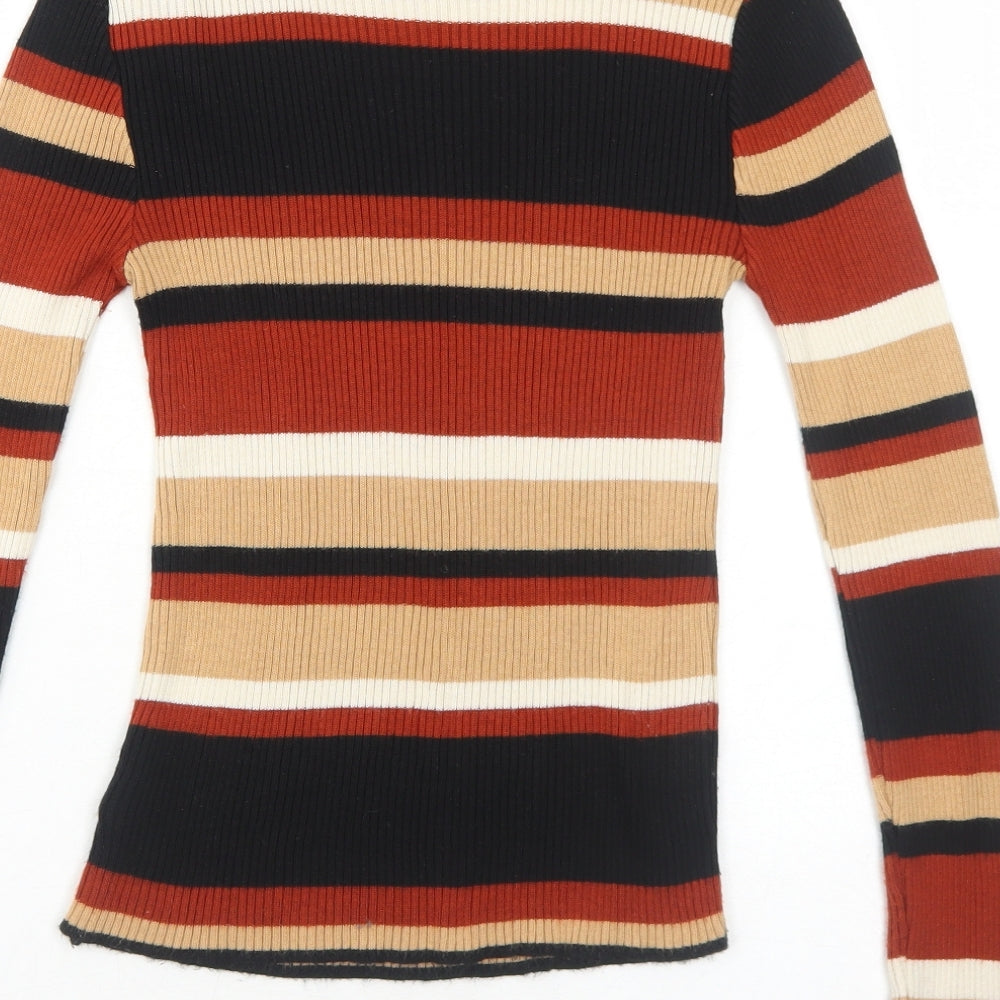 Womens UK Size XS Cooperative Brown Pullover Jumper