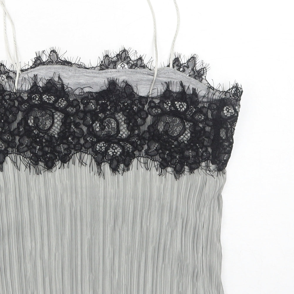 Womens UK Size XS Pins & Needles Grey Cropped Tank