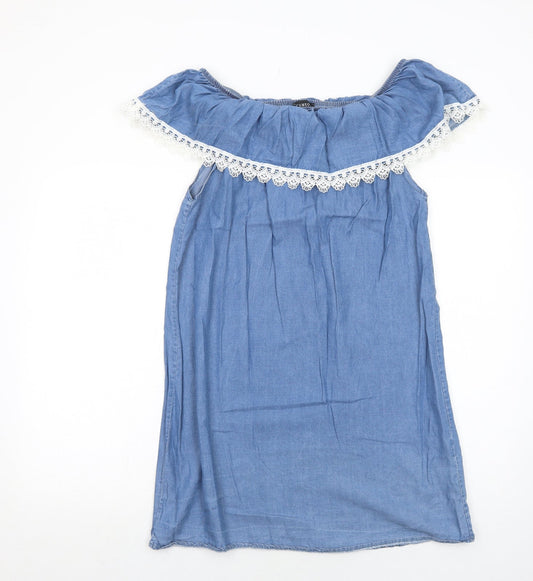 Cameo Rose Womens Blue Lyocell A-Line Size M Off the Shoulder Pullover