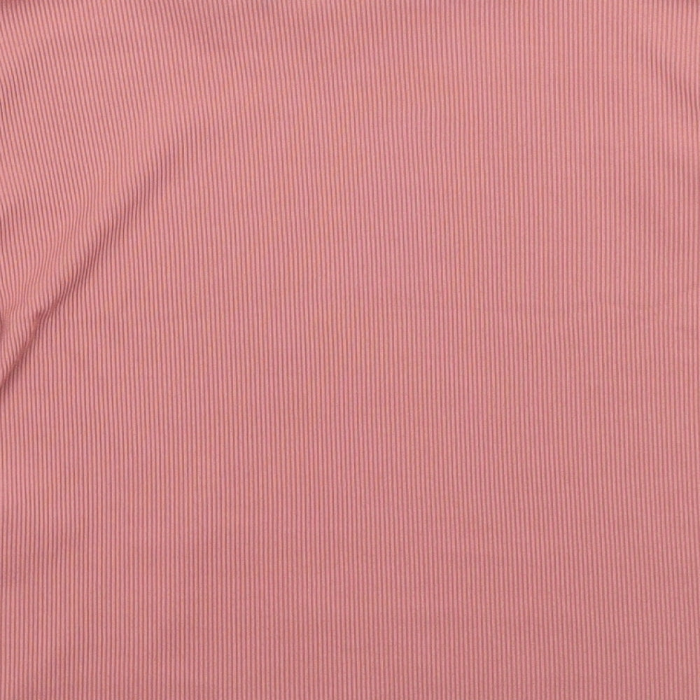 I SAW IT FIRST Womens Pink Viscose Basic T-Shirt Size 10 Round Neck