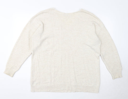 Womens UK Size 12 Topshop Beige Pullover Jumper