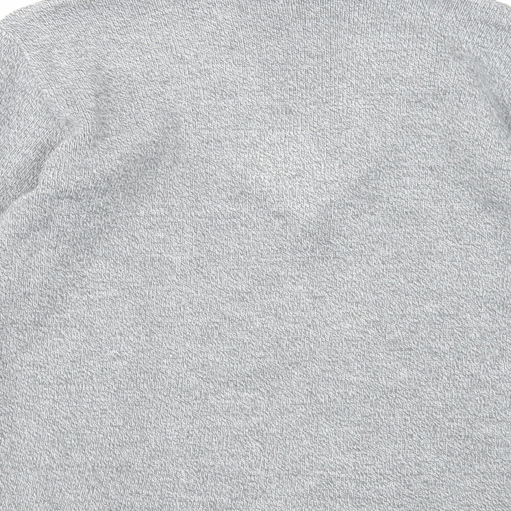 Bellisimo Mens Grey V-Neck Acrylic Pullover Jumper Size S Long Sleeve