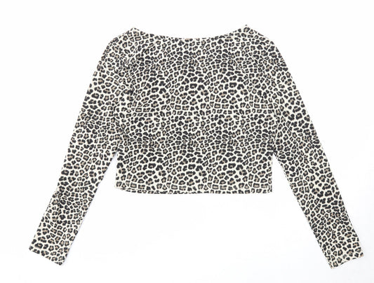 Womens UK Size M Divided Beige Basic T-Shirt