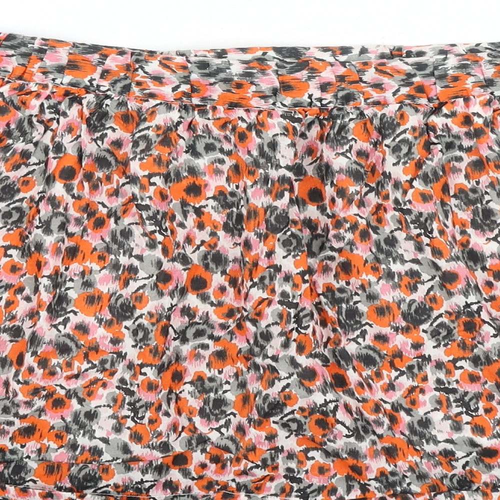 Gap Womens Multicoloured Floral Cotton Skater Skirt Size S Drawstring