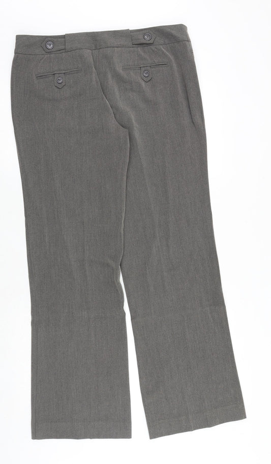 Banner Womens Grey Polyester Dress Pants Trousers Size 36 in Regular Zip