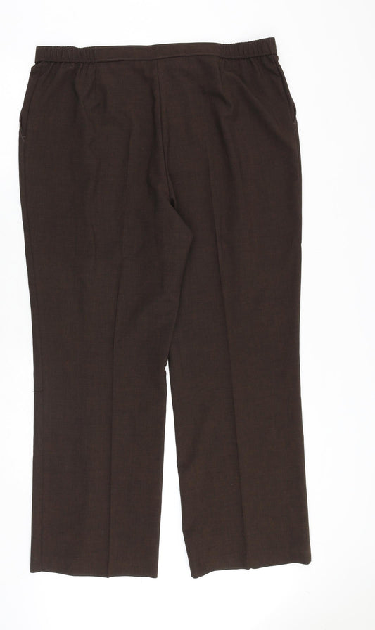 Impressions Womens Brown Polyester Trousers Size 20 Regular Button