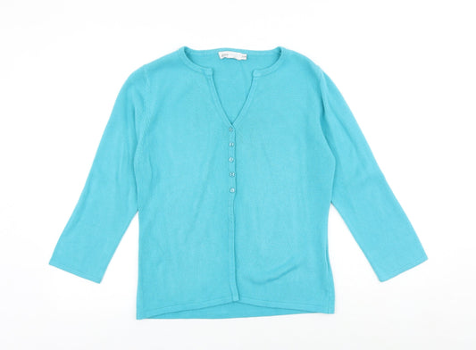 Womens UK Size S Debbie Morgan Blue Cardigan Jumper