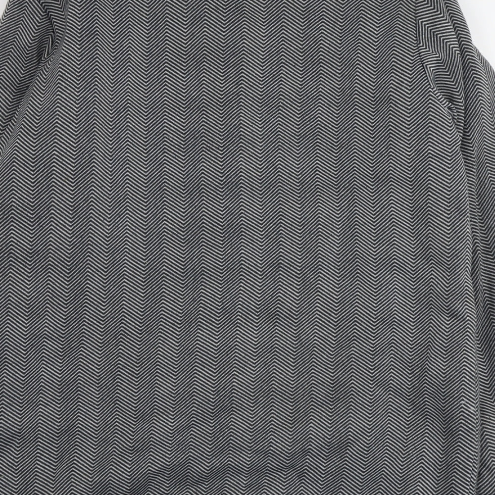 Anne De Lancy Womens Grey Herringbone Pea Coat Coat Size L Button