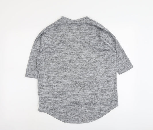 Womens UK Size S New Look Grey Basic T-Shirt