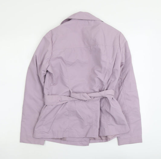 Marks and Spencer Womens Purple Pea Coat Jacket Size 12 Button