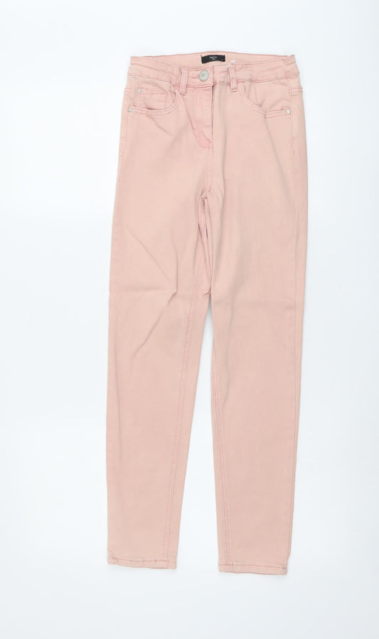 Womens UK Size 8 M&Co Regular Fit Skinny Pink Jeans
