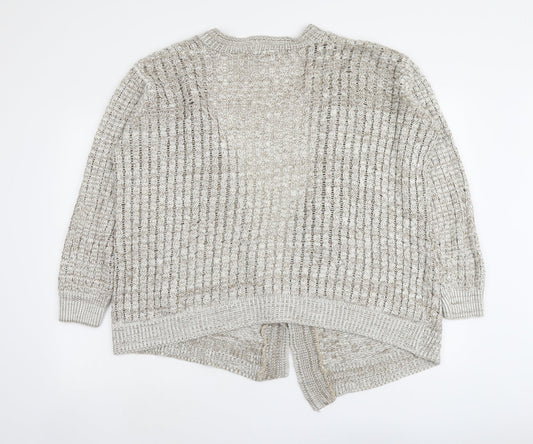 Glimpse Womens Beige V-Neck Acrylic Cardigan Jumper Size S