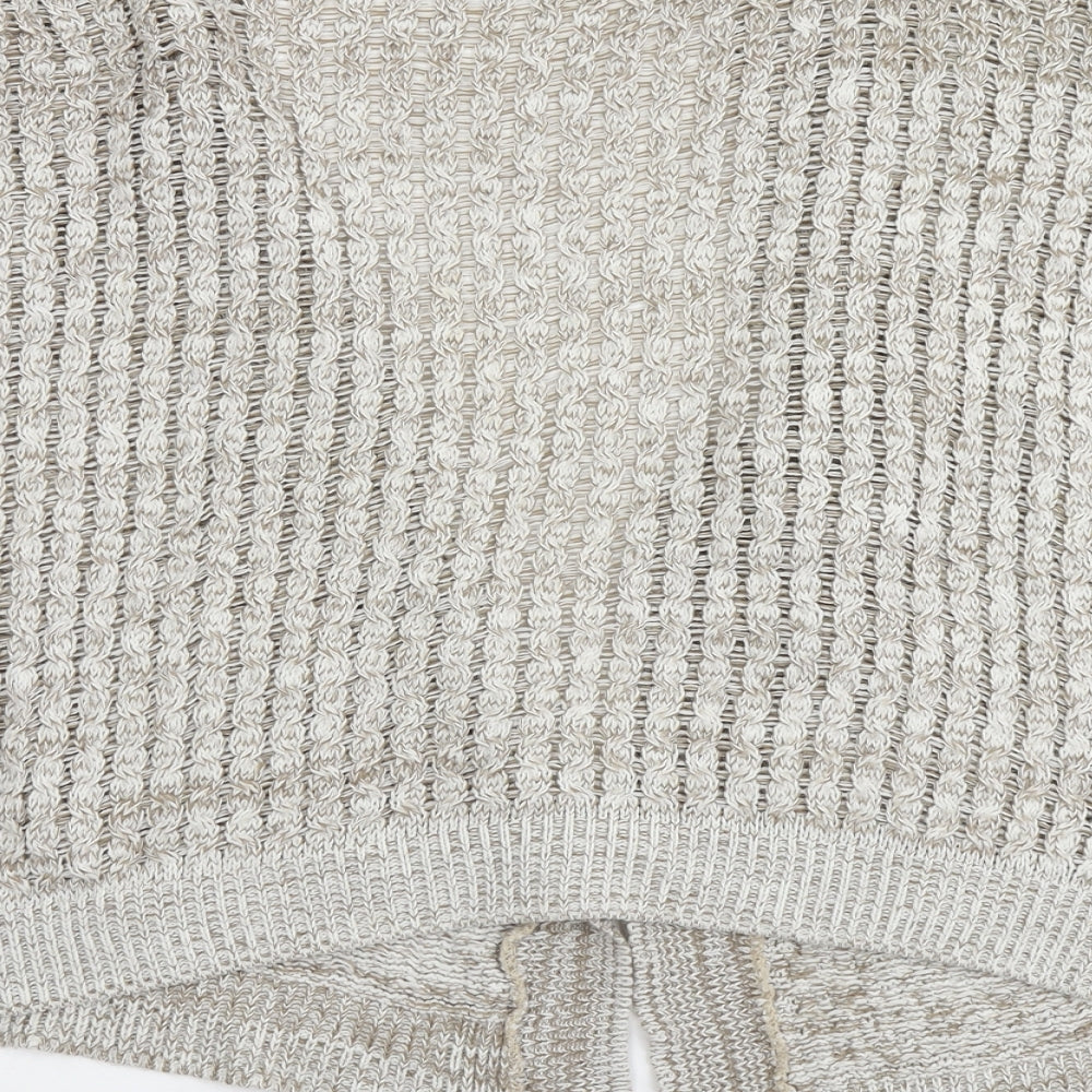 Glimpse Womens Beige V-Neck Acrylic Cardigan Jumper Size S