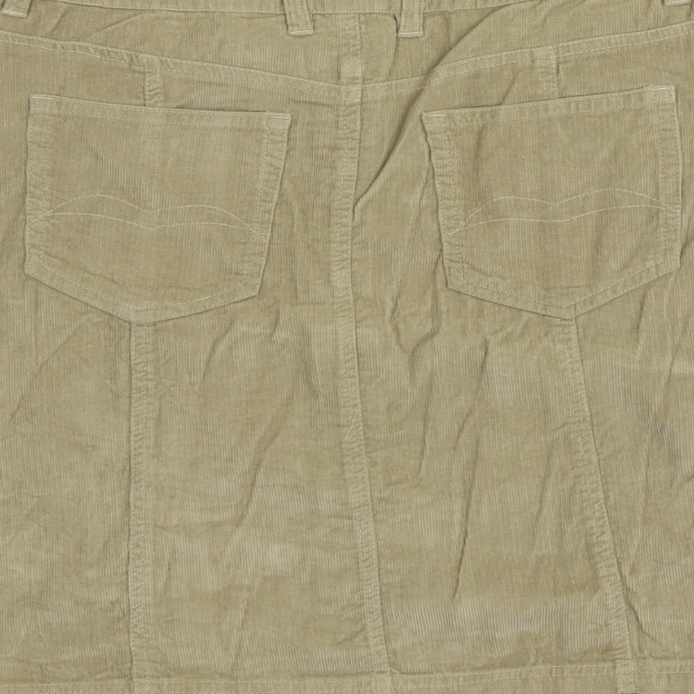 Mudd&Water Womens Beige Cotton A-Line Skirt Size 12 Button
