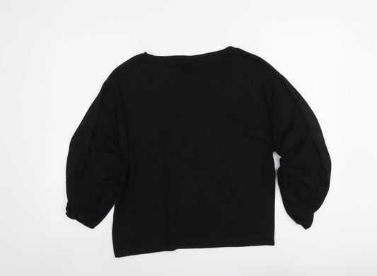 Gap Womens Black Round Neck Acrylic Pullover Jumper Size S