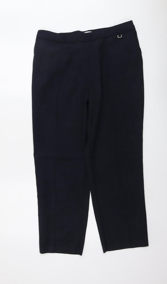 Womens UK Size 16 Marks and Spencer Regular Fit Carrot Blue Trousers
