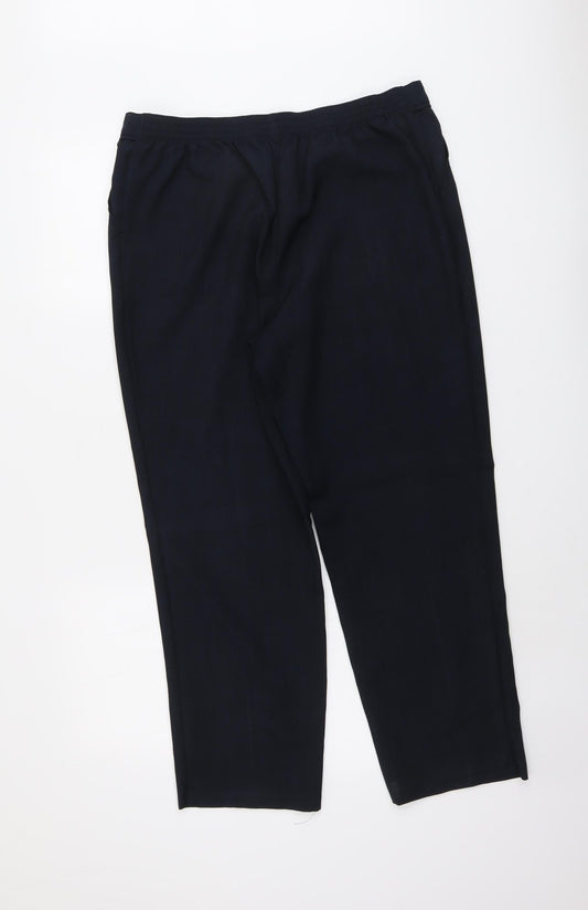 Womens UK Size 16 Marks and Spencer Regular Fit Carrot Blue Trousers