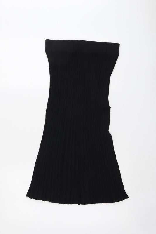 Marks and Spencer Womens Black Viscose Bandage Skirt Size 10