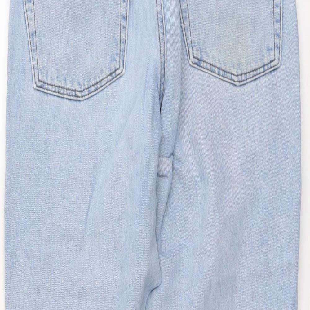 Topshop Womens Blue Cotton Straight Jeans Size 26 in L27 in Regular Button