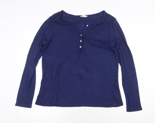 Womens UK Size XL Springfield Blue Henley Jumper