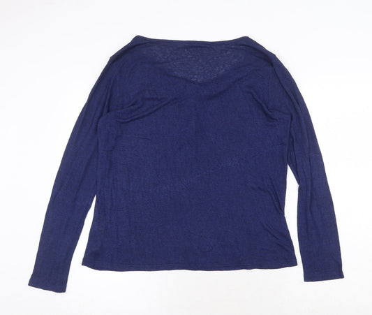 Womens UK Size XL Springfield Blue Henley Jumper