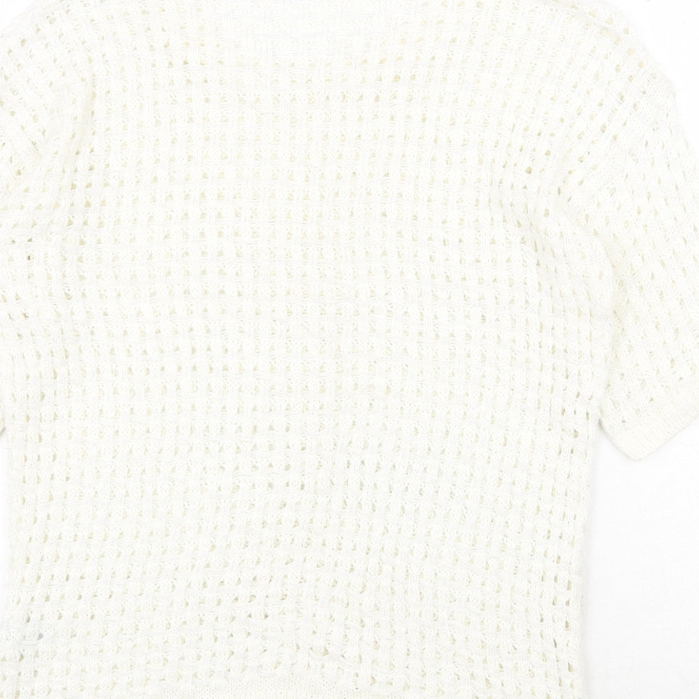 Womens UK Size 10 River Island White Pullover Jumper