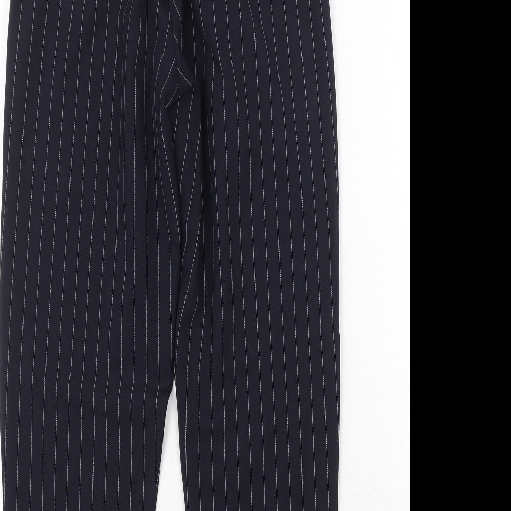 Womens UK Size XS Bershka Regular Fit Carrot Black Trousers