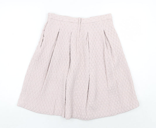 H&M Womens Pink Geometric Viscose Tulip Skirt Size 12 Zip