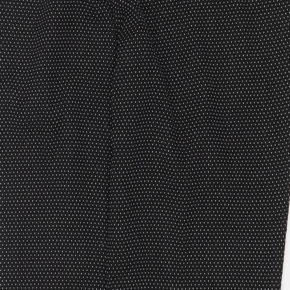 BAF Womens Black Polka Dot Polyester Chino Trousers Size 16 Regular Zip