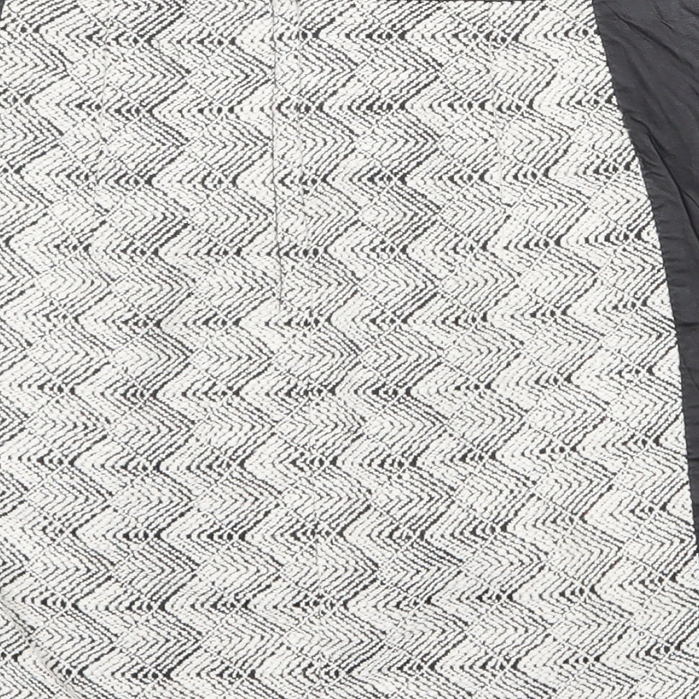 H&M Womens Multicoloured Geometric Cotton A-Line Skirt Size 8 Zip