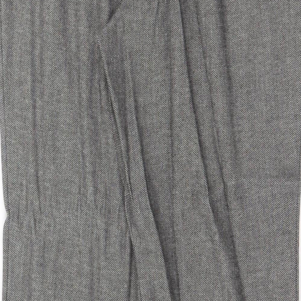 Kaleidoscope Womens Grey Viscose Trousers Size 14 Regular Zip - Zipped Pockets