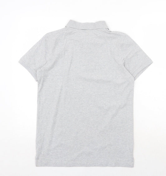 SPLASH Mens Grey Cotton Polo Size S Collared Button