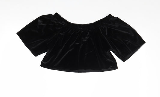 Womens UK Size 6 Missguided Black Cropped Tank