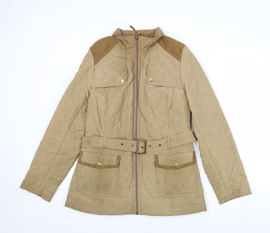 Womens UK Size 16 BHS Brown Quilted Coat