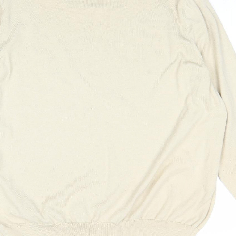 BHS Womens Beige Boat Neck Polyester Pullover Jumper Size 18