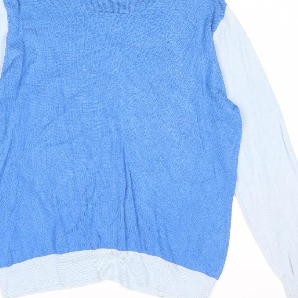 Womens UK Size 14 Savoir Blue Cardigan Jumper