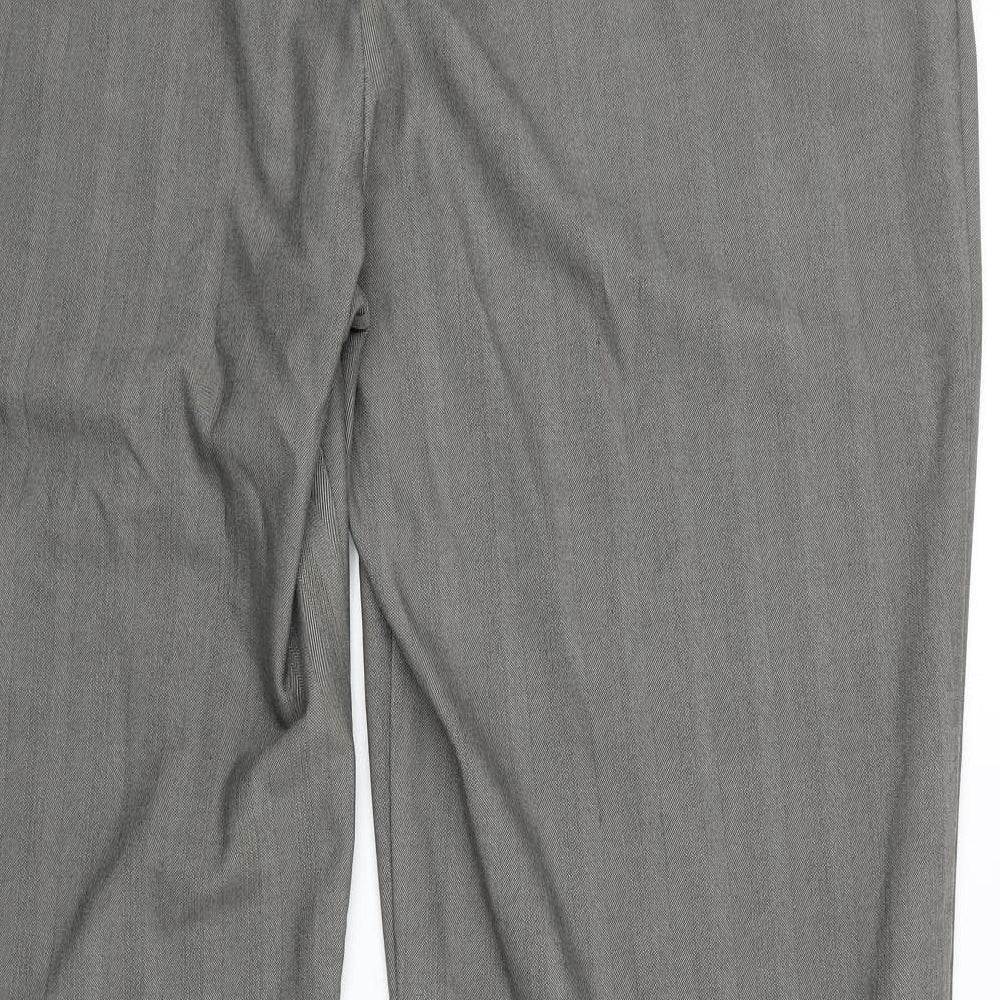 Womens UK Size 18 AMARANTO Regular Fit Dress Pants Grey Trousers