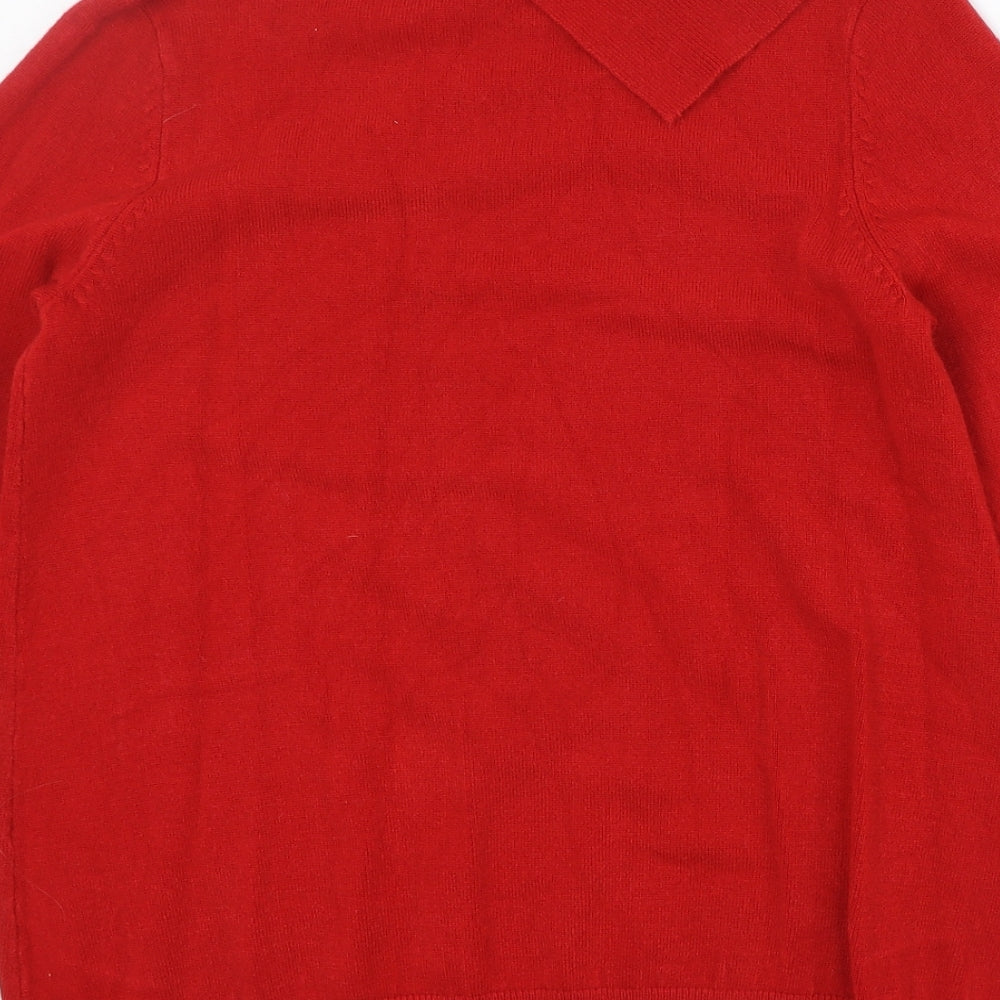 Womens UK Size 12 M&Co Red Pullover Jumper