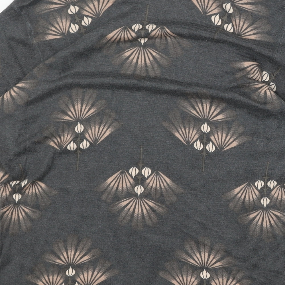 NEXT Womens Green Boat Neck Geometric Cotton Pullover Jumper Size 10