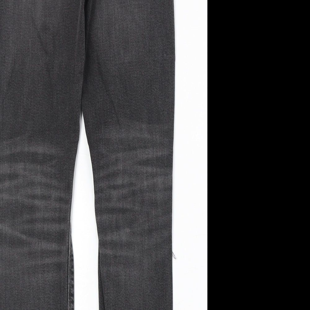 River Island Womens Black Cotton Straight Jeans Size 30 in Regular Zip