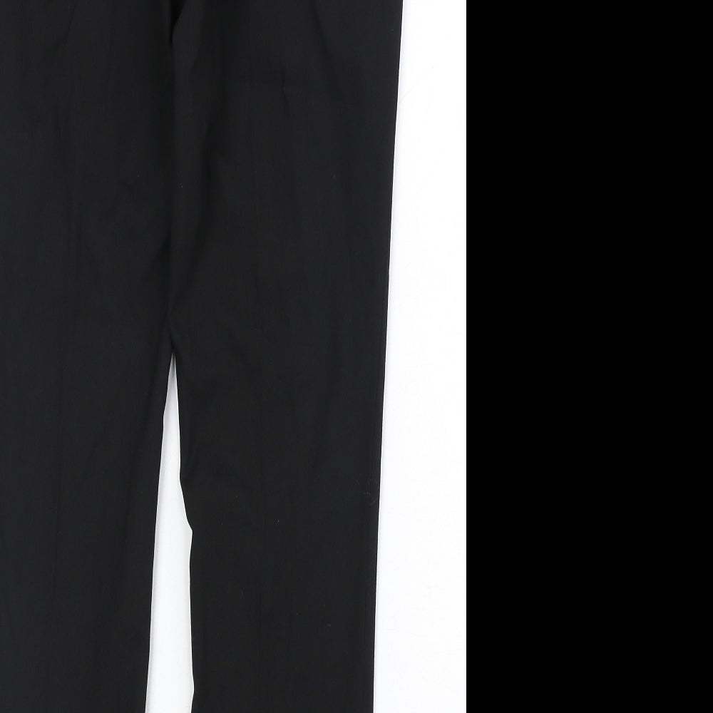 New Look Mens Black Polyester Dress Pants Trousers Size 30 in Regular Zip